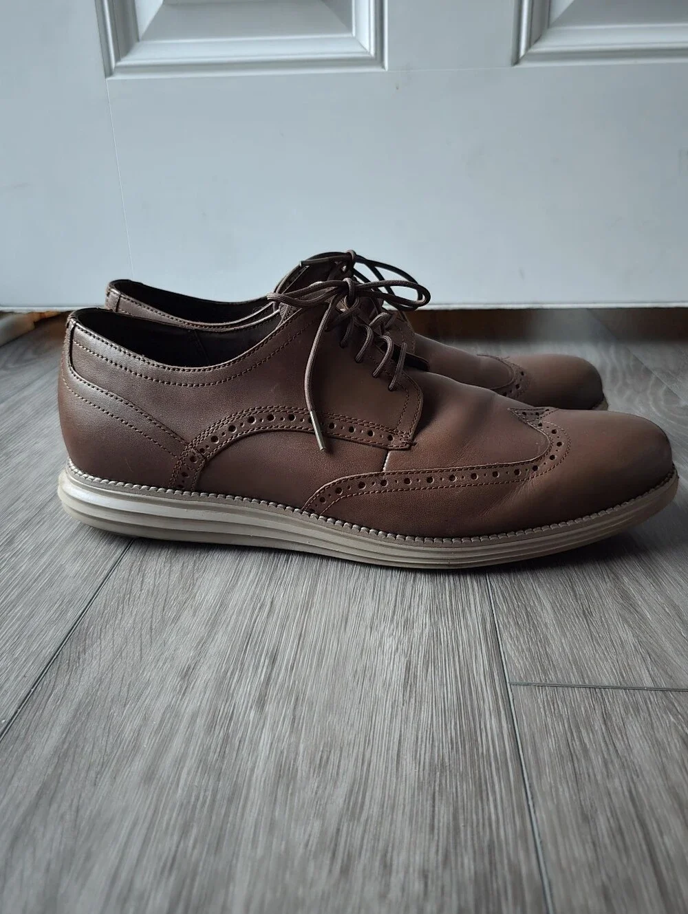 Cole Haan OriginalGrand Wingtip Oxford Brown Leather Brogue Dress Shoe Mens 13